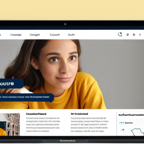Home 4 **A bright, modern online course platform interface showcasing educational content, designed in a clean, user-friendly style.** (Focuses on the educational design aspect)
