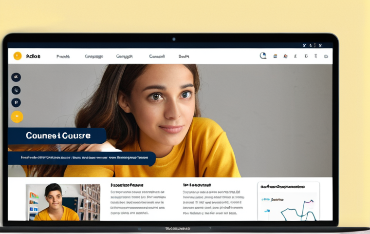 **A bright, modern online course platform interface showcasing educational content, designed in a clean, user-friendly style.** (Focuses on the educational design aspect)