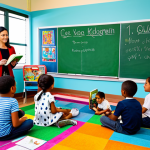 **

"A kindergarten teacher, fully clothed in appropriate attire, reading a book to a group of attentive children sitting on a colorful rug in a brightly lit classroom. The walls are decorated with drawings and educational posters. Safe for work, perfect anatomy, natural proportions, professional, modest, family-friendly. High quality, detailed."

**