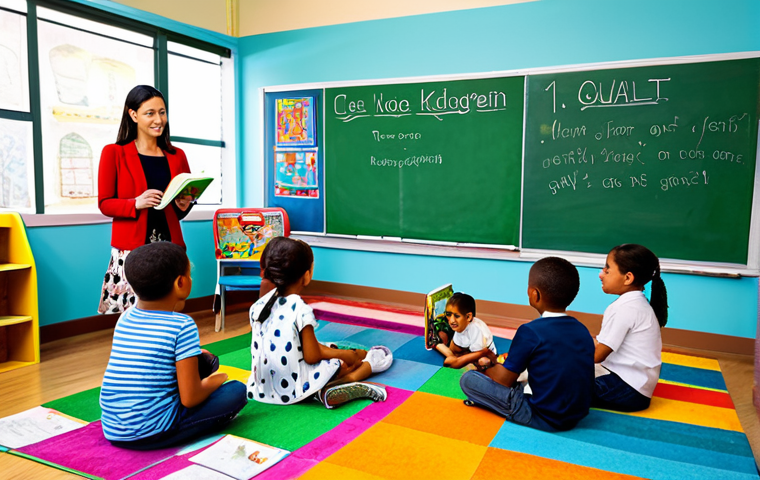 **

"A kindergarten teacher, fully clothed in appropriate attire, reading a book to a group of attentive children sitting on a colorful rug in a brightly lit classroom. The walls are decorated with drawings and educational posters. Safe for work, perfect anatomy, natural proportions, professional, modest, family-friendly. High quality, detailed."

**