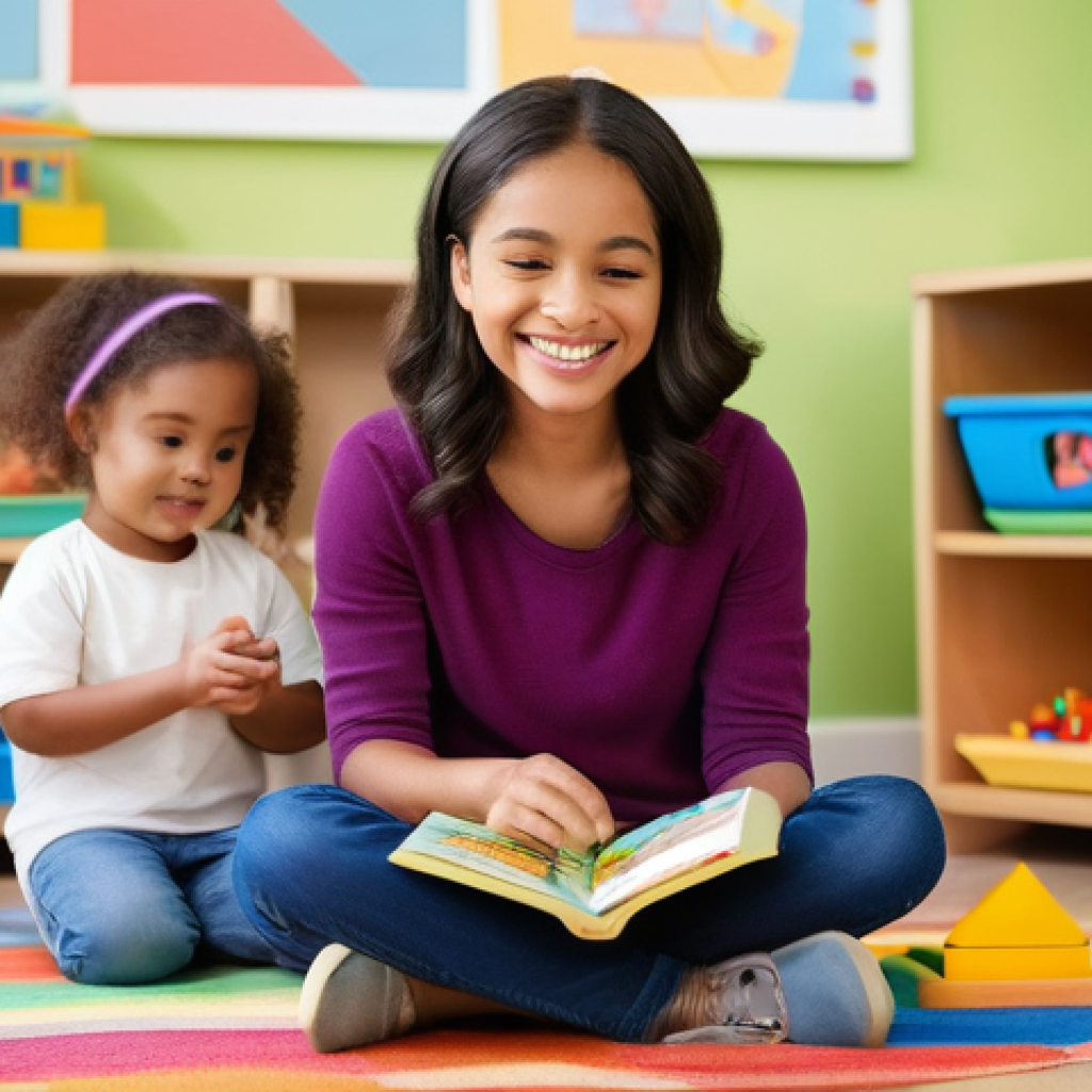 유아교육지도사 자격증 시험의 최신 정보 - **Prompt 1: Joyful Story Time in a Cozy Preschool**
A diverse group of 5-6 children, aged 4-6, a...