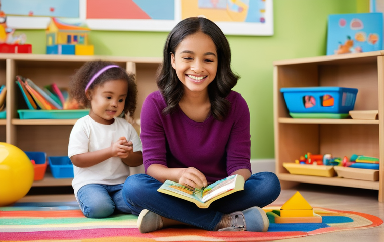 유아교육지도사 자격증 시험의 최신 정보 - **Prompt 1: Joyful Story Time in a Cozy Preschool**
A diverse group of 5-6 children, aged 4-6, a...