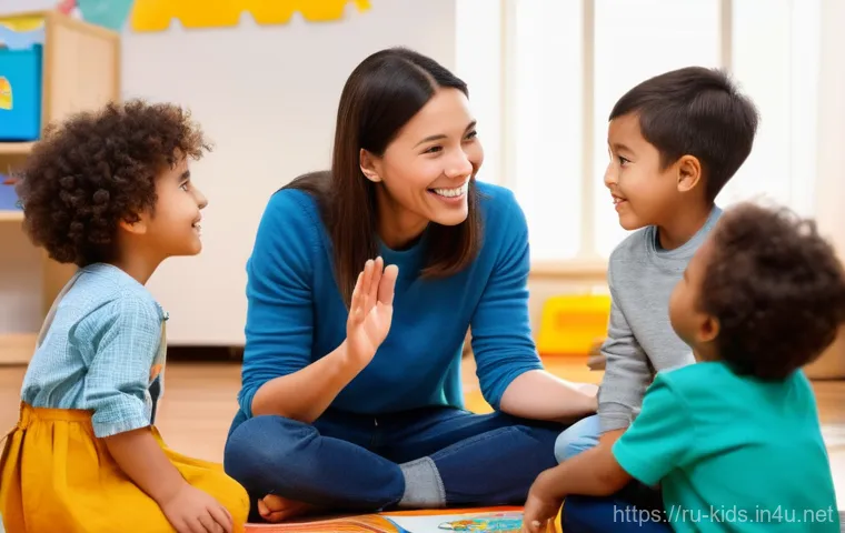 유아교육지도사 실기시험 시 주요 채점 기준 - **Prompt 1: Empathetic Interaction during Story Time**
A preschool educator, a kind-faced woman ...