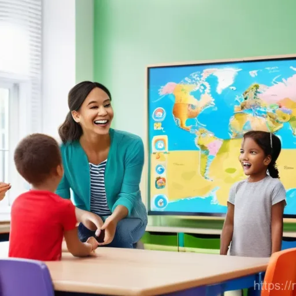 유아교육지도사 자격증을 위한 필수 도구 리스트 - **Interactive Discovery in a Modern Classroom**
"A diverse group of cheerful preschool children,...