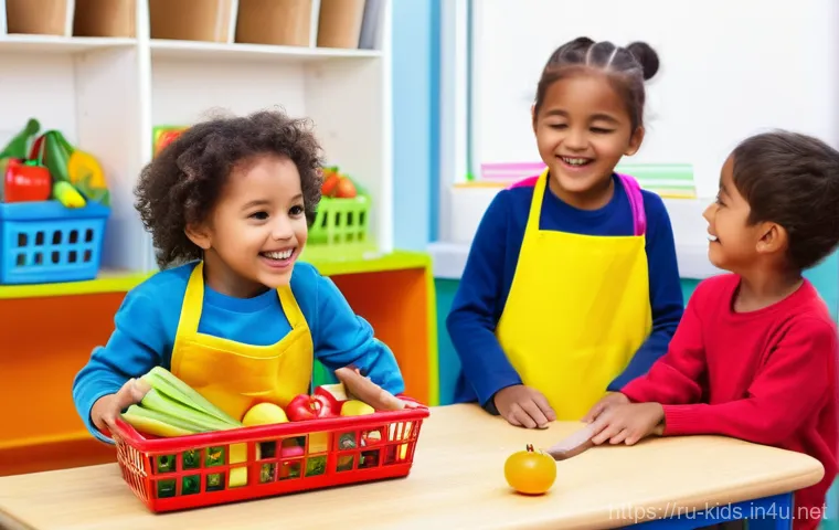 유아교육지도사 강의 계획 작성법 사례 분석 - **A vibrant indoor preschool classroom scene. A group of diverse toddlers, approximately 2-3 years o...