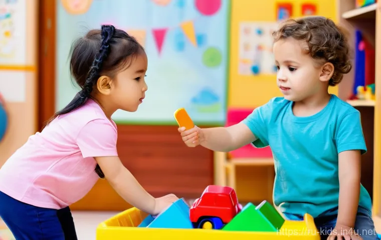 유아교육지도사로서의 직장 내 윤리적 문제 해결법 - **Prompt:** A heartwarming scene inside a brightly lit kindergarten classroom. A female teacher, in ...