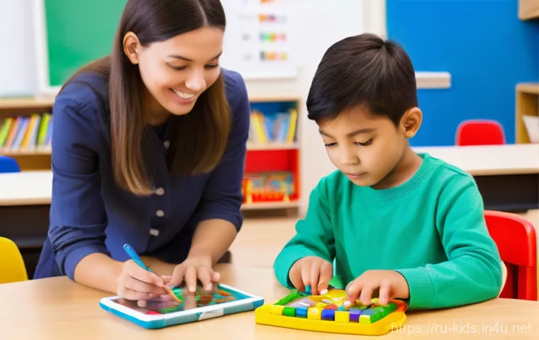 유아교육지도사 자격증 시험과 직무 연결점 - **Children playfully exploring emotions in a supportive kindergarten setting.** A group of five dive...