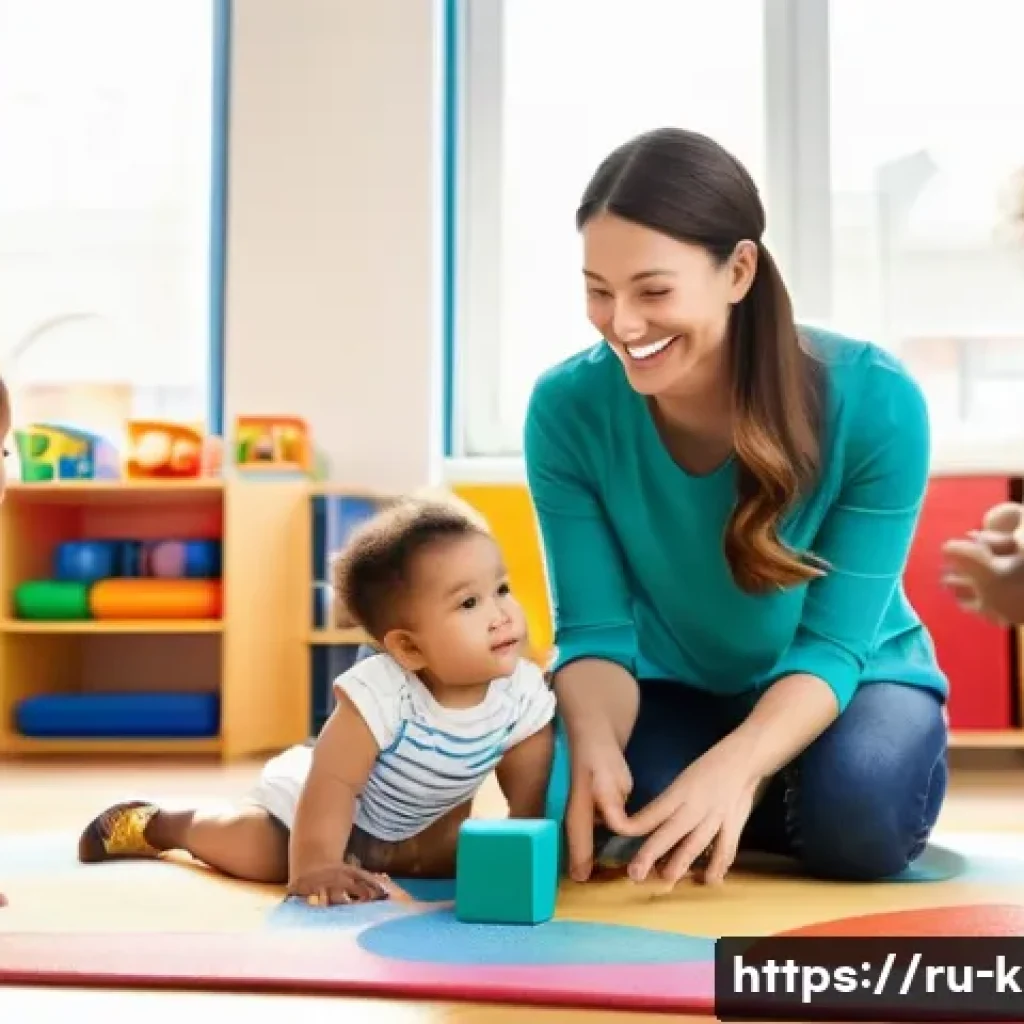 유아교육지도사 자격증 취득 후 연봉 협상 사례 - **Prompt:** A warm and inviting kindergarten classroom scene. A female kindergarten teacher, in her ...