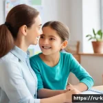 유아교육지도사로서 학부모 상담 성공 사례 - **Prompt:** A warm, inviting scene in a child development specialist's cozy office. A kind, empathet...