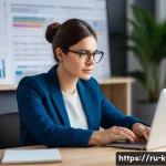 유아교육지도사 경력개발을 위한 세미나 참석법 - **Prompt:** A focused female educator in her mid-30s, dressed in smart-casual professional attire, s...