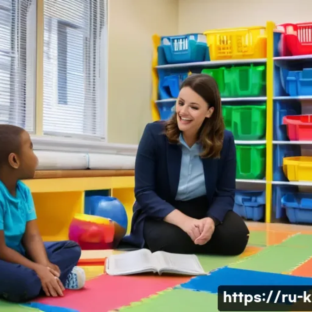 유아교육지도사 자격증 취득 후 새로운 직무 탐색 - A warm and inviting preschool classroom scene in a specialized correctional institution, showing a p...