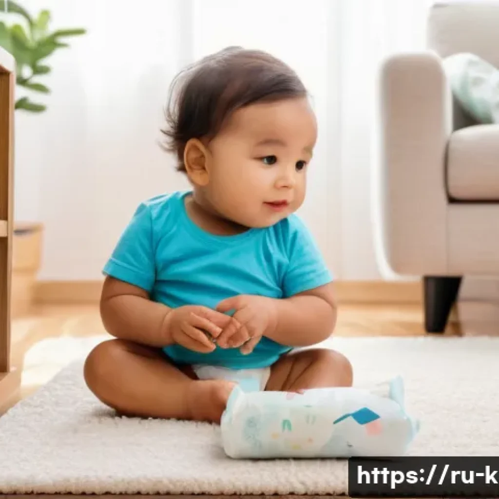 유아교육지도사 강의 중 학생과의 소통 방법 - A tender scene of a parent calmly looking into the eyes of a young toddler wearing a diaper, sitting...