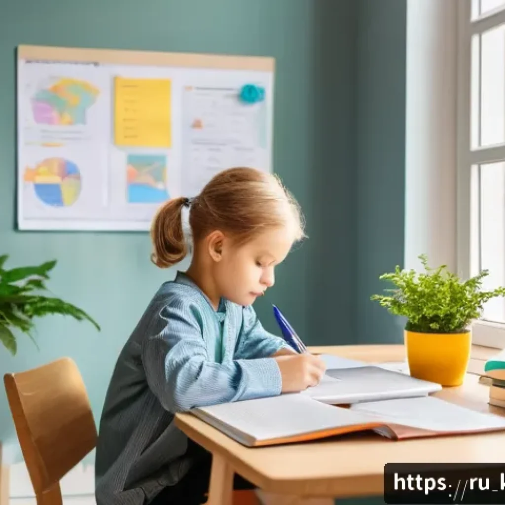 유아교육지도사 필기시험 대비 시간 분배법 - A bright, organized study room in a modern Russian apartment, featuring a young adult student sittin...
