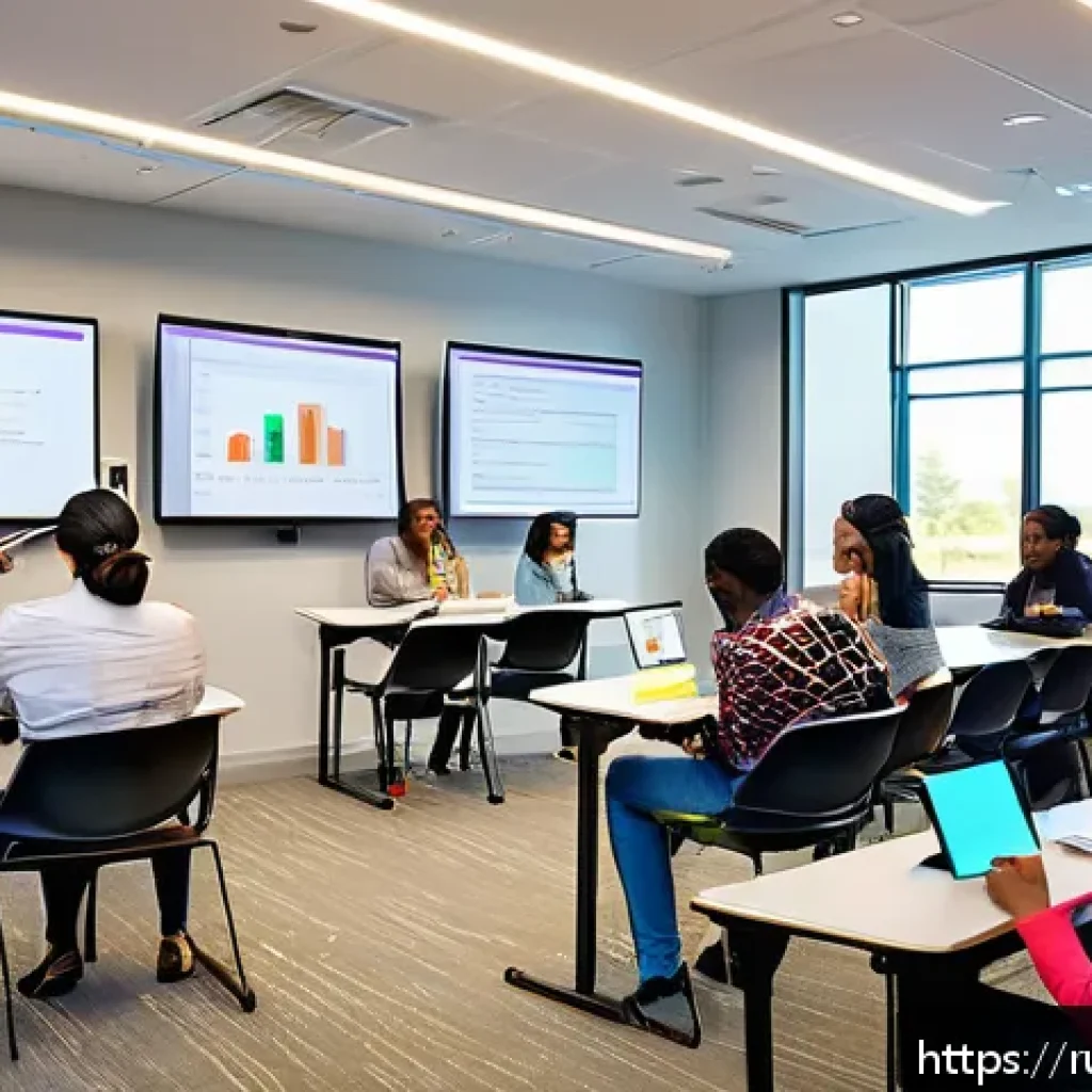 유아교육지도사 교육 커리큘럼 설계 팁 - A diverse group of early childhood educators in a modern training room, engaging in a workshop focus...