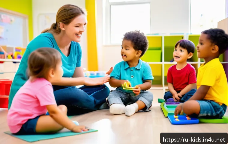 유아교육지도사 필기 시험의 최신 경향 분석 - A diverse group of preschool children aged 3 to 6 years engaged in a playful learning activity in a ...