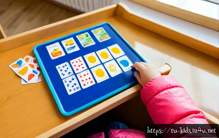 Home 30 유아교육지도사로서 필요한 교육 자료 정리법 - Photorealistic early childhood educator in a bright Russian preschool classroom, calmly sorting colo...
